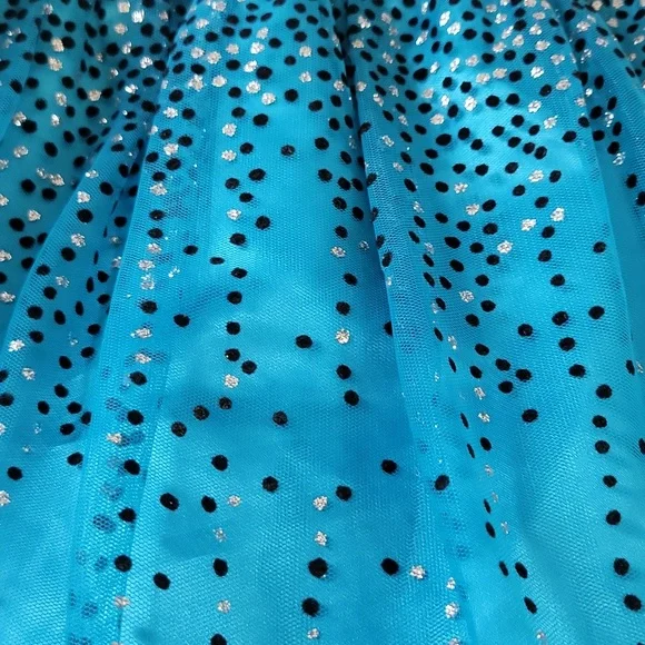 Jona Michelle Holiday Formal Dress Velvet Bodice Button Back Teal Blue 10 - Picture 10 of 17